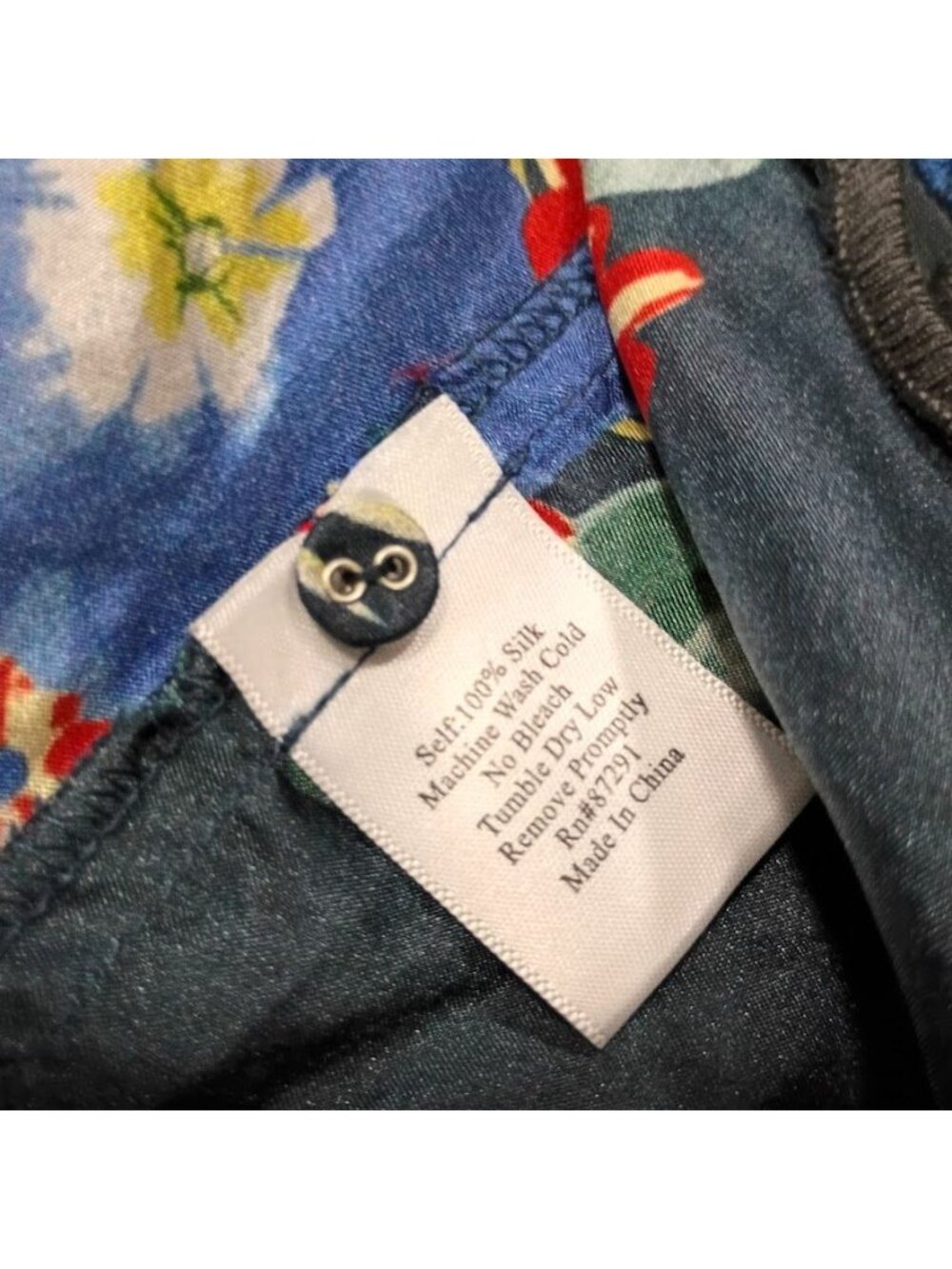 Johnny Was Women Blue Tunic Silk Floral Top Sz 2X - Picture 14 of 16